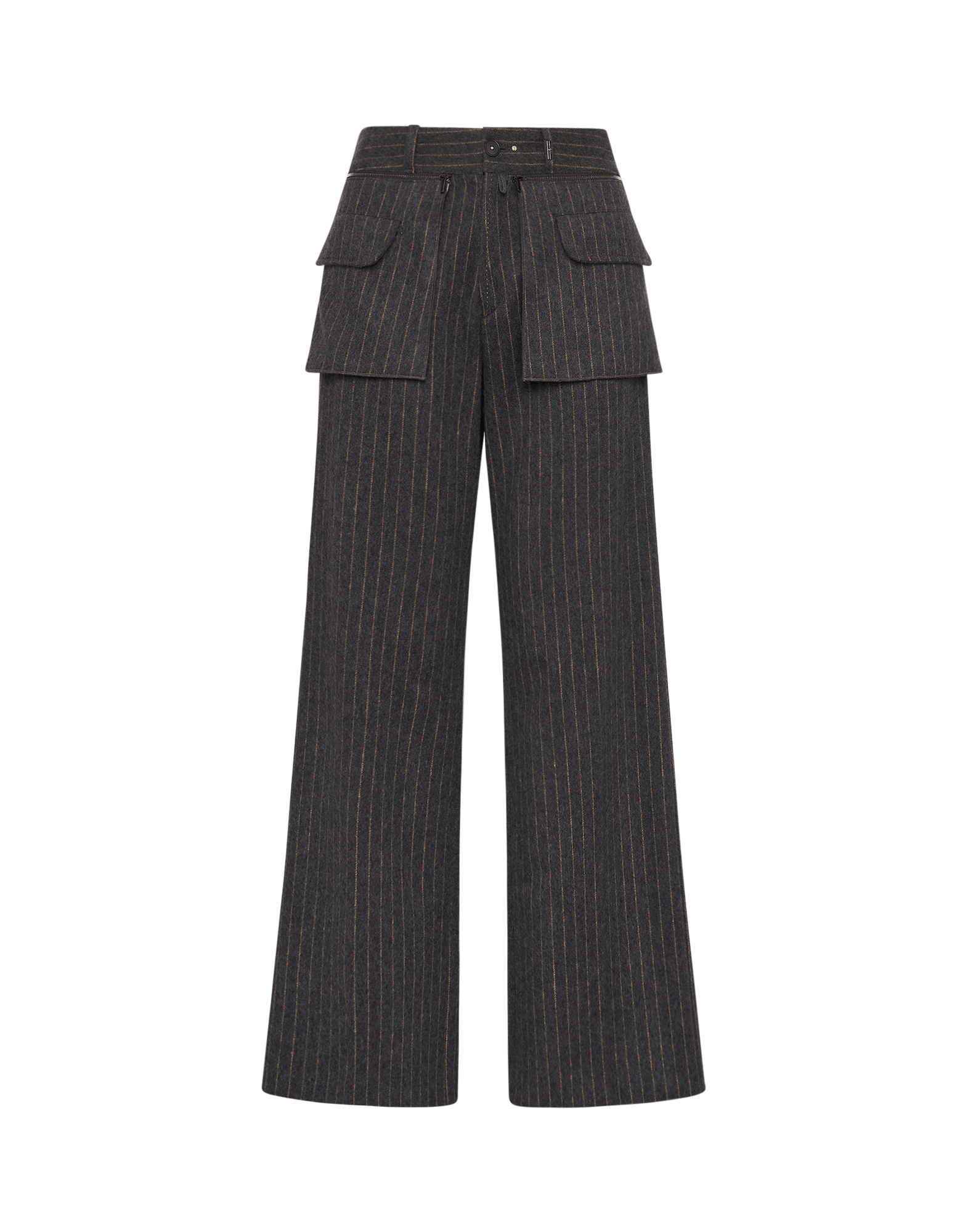 TACTICAL : Pinstripe pants with zip-on pockets | HIGH