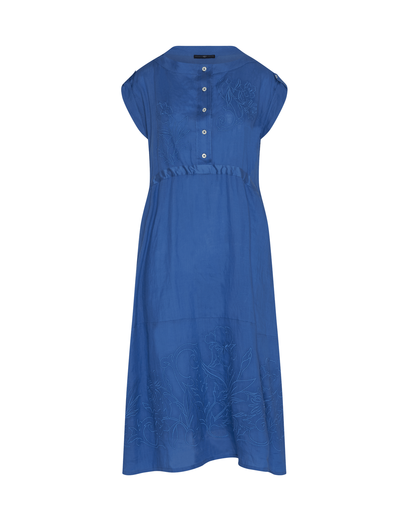 SUCCESSFUL Cerulean ramie dress with drawstring waist HIGH