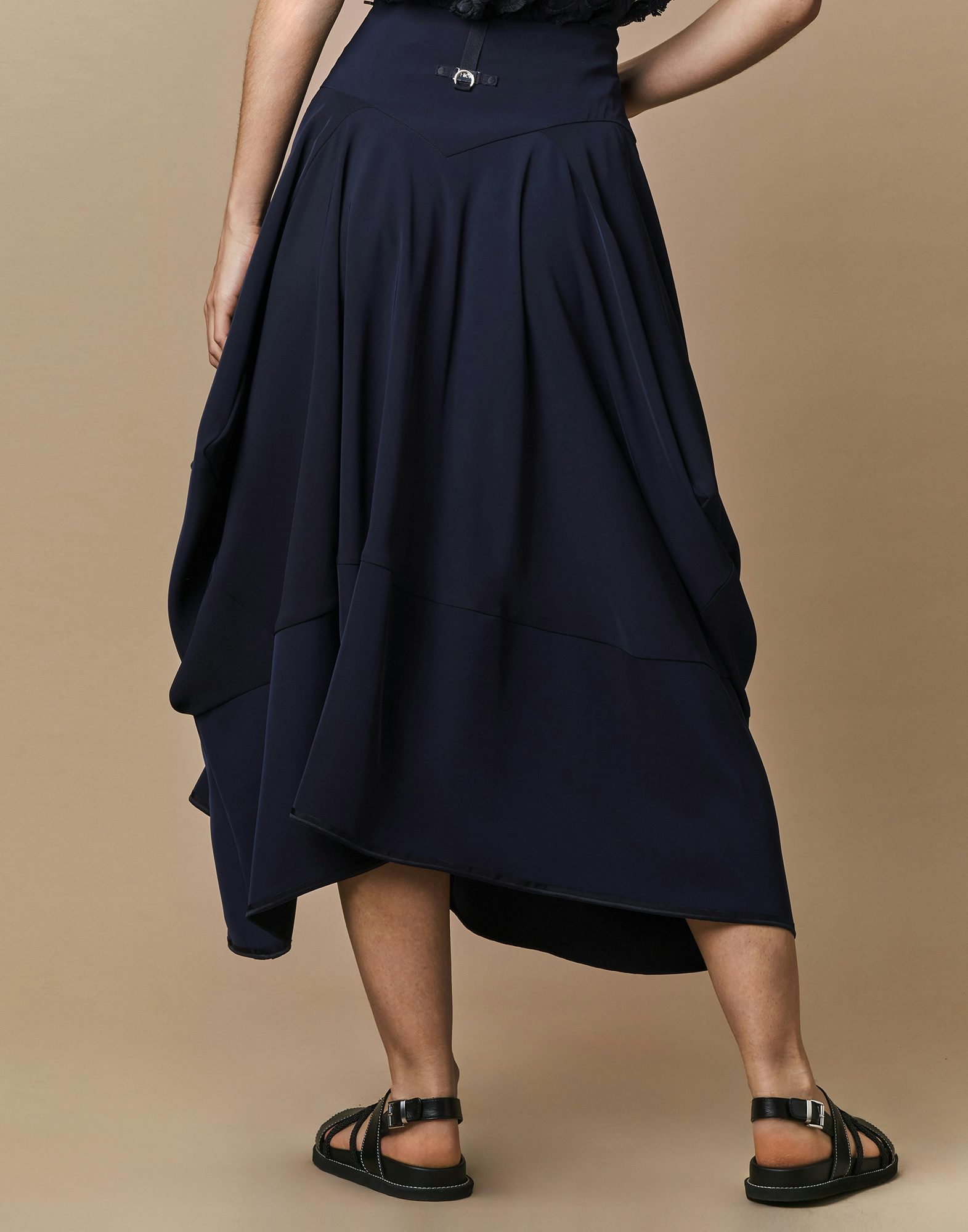 Asymmetrical draped maxi and midi skirts | HIGH